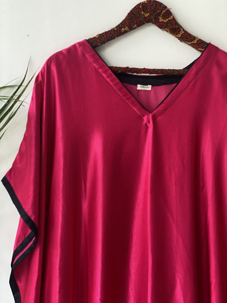 MAGENTA MASHRU SILK KAFTAN