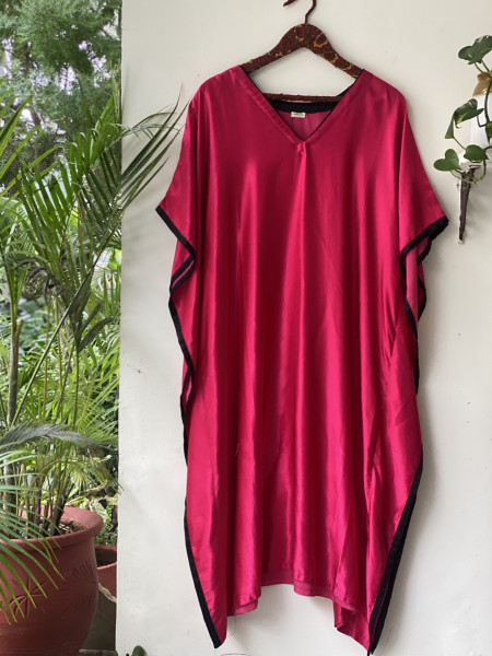 MAGENTA MASHRU SILK KAFTAN