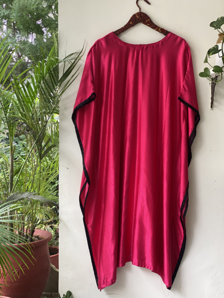 MAGENTA MASHRU SILK KAFTAN