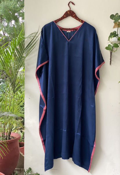 INDIGO MASHRU SILK KAFTAN