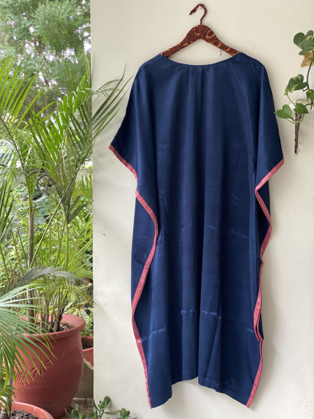 INDIGO MASHRU SILK KAFTAN