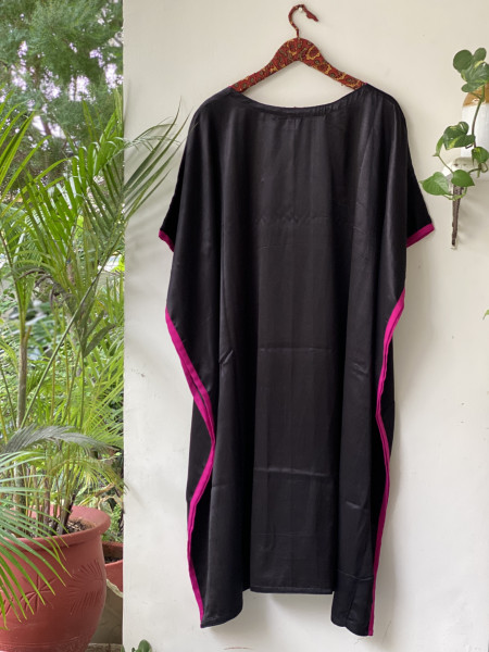 BLACK MASHRU SILK KAFTAN