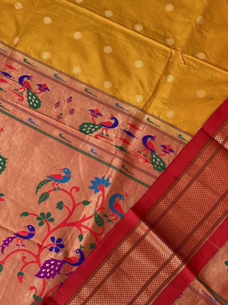 RED-MUSTARD PAITHANI PURE SILK dupatta Set