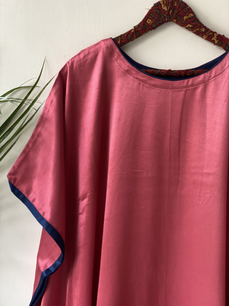 SALMON MASHRU SILK KAFTAN