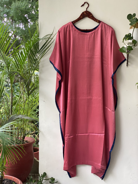 SALMON MASHRU SILK KAFTAN