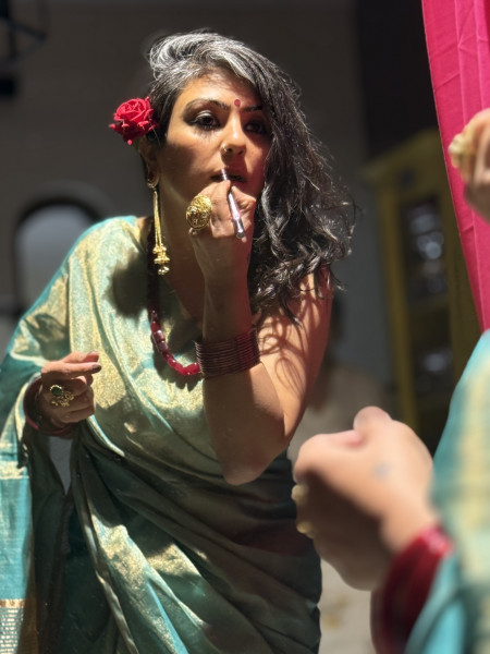 'LALITA' SEA GREEN ZARI WOVEN MAHESHWARI SILK  SARI