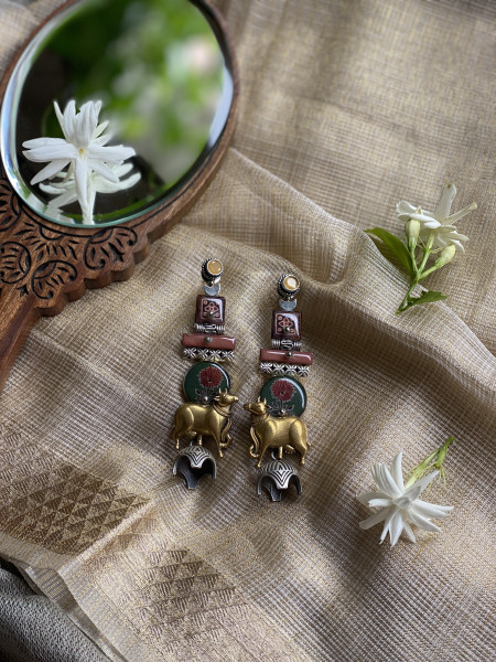 BRASS & FABRIC Handcrafted EARRINGS