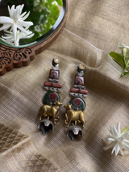 BRASS & FABRIC Handcrafted EARRINGS