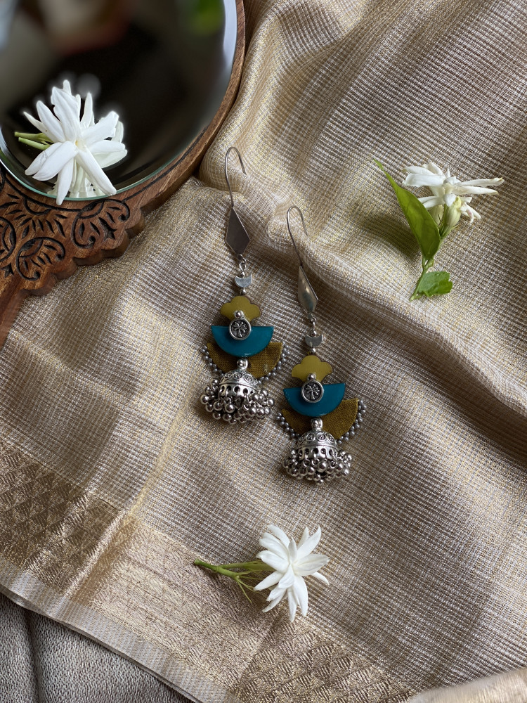 Image of BRASS &amp; FABRIC Handcrafted EARRINGS