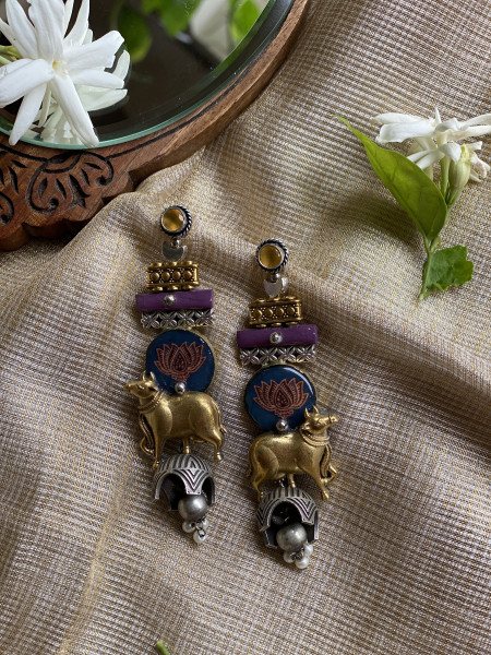 BRASS & FABRIC Handcrafted EARRINGS
