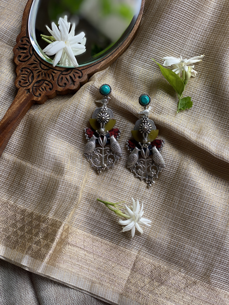 Image of BRASS &amp; FABRIC Handcrafted EARRINGS