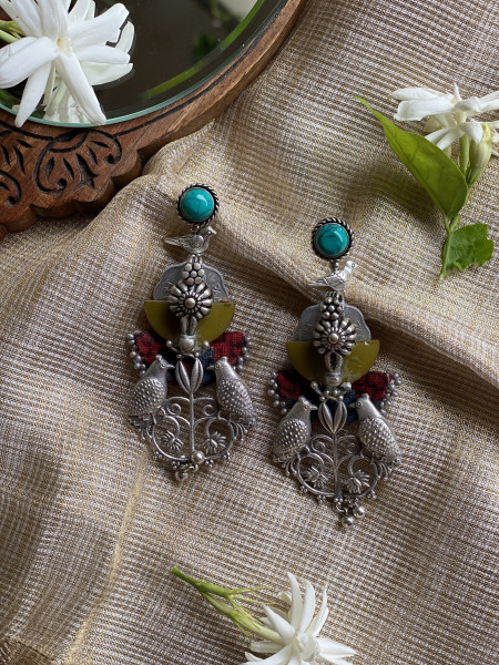 BRASS & FABRIC Handcrafted EARRINGS