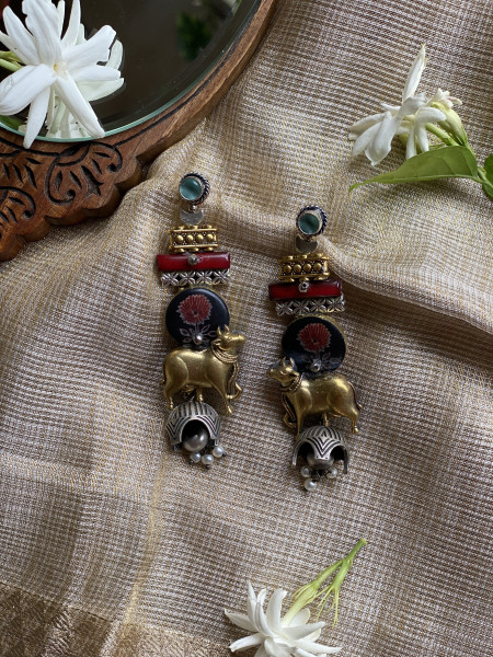 BRASS & FABRIC Handcrafted EARRINGS