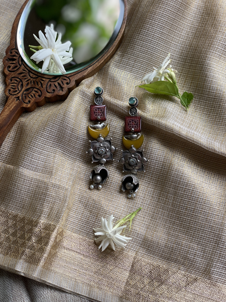 Image of BRASS &amp; FABRIC Handcrafted EARRINGS