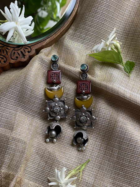 BRASS & FABRIC Handcrafted EARRINGS