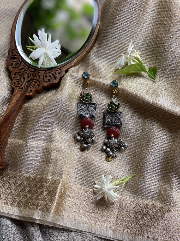 Image of BRASS &amp; FABRIC Handcrafted EARRINGS
