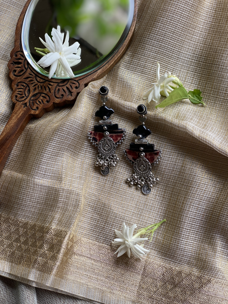Image of BRASS &amp; FABRIC Handcrafted EARRINGS