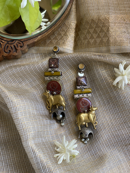 BRASS & FABRIC Handcrafted EARRINGS