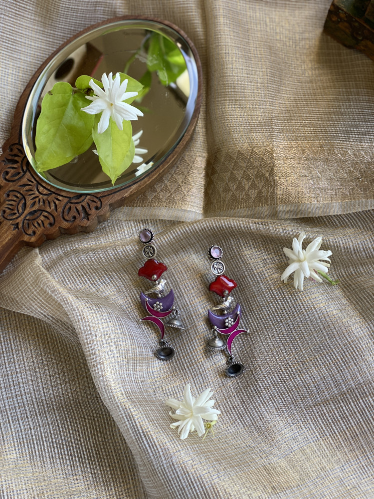 Image of BRASS &amp; FABRIC Handcrafted EARRINGS