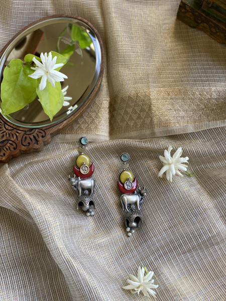 BRASS & FABRIC Handcrafted EARRINGS