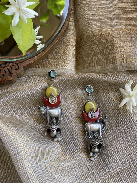 BRASS & FABRIC Handcrafted EARRINGS