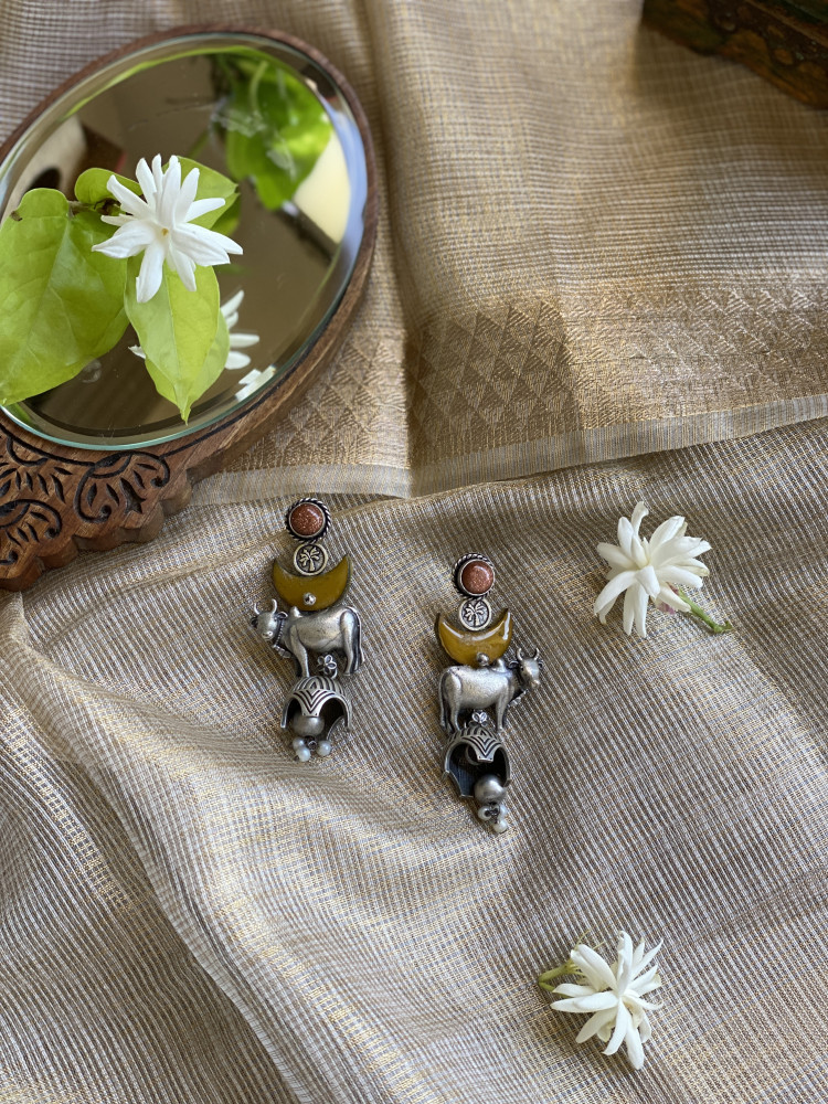 Image of BRASS &amp; FABRIC Handcrafted EARRINGS