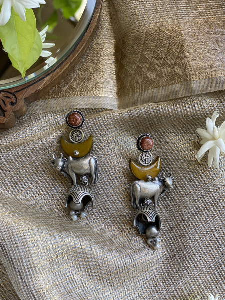 BRASS & FABRIC Handcrafted EARRINGS