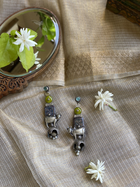 BRASS & FABRIC Handcrafted EARRINGS
