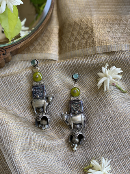 BRASS & FABRIC Handcrafted EARRINGS