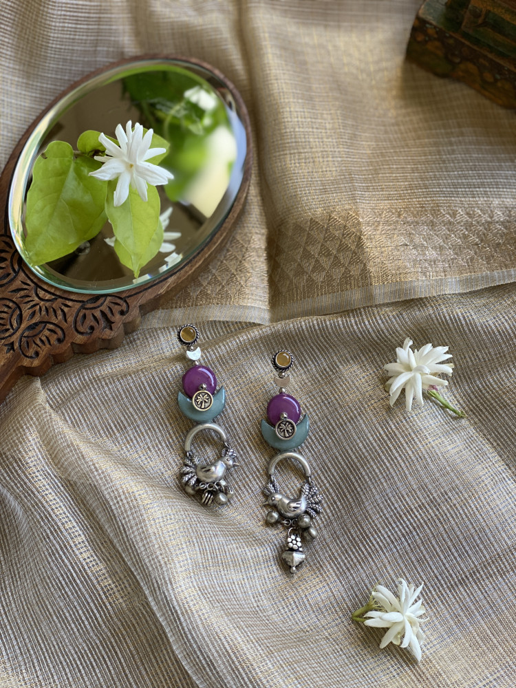 Image of BRASS &amp; FABRIC Handcrafted EARRINGS