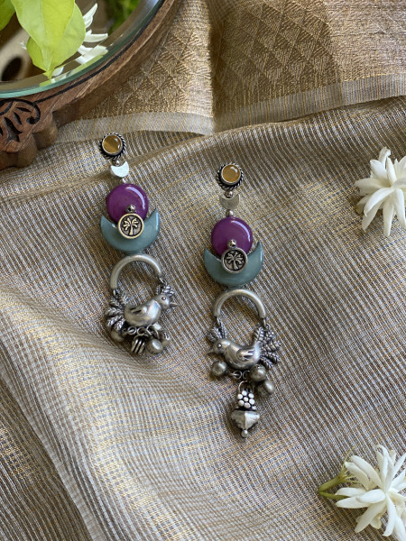 BRASS & FABRIC Handcrafted EARRINGS