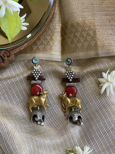 BRASS & FABRIC Handcrafted EARRINGS