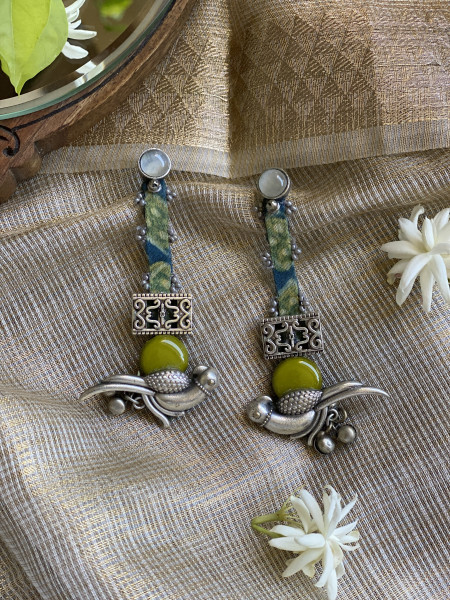 BRASS & FABRIC Handcrafted EARRINGS
