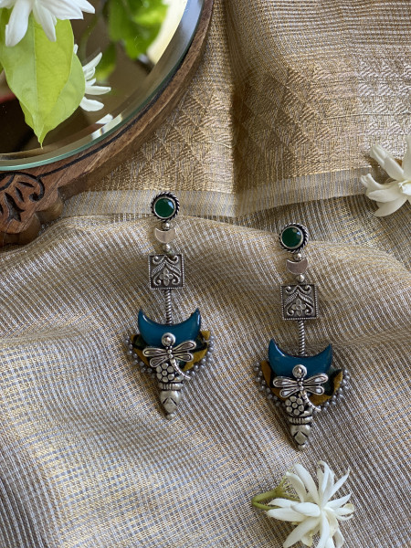 BRASS & FABRIC Handcrafted EARRINGS