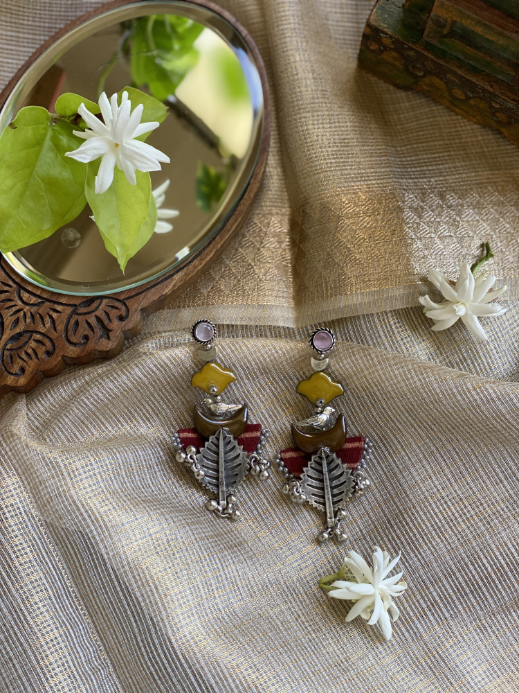 Image of BRASS &amp; FABRIC Handcrafted EARRINGS