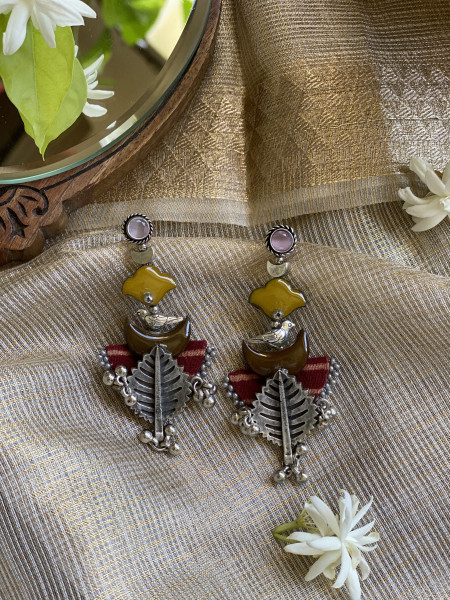 BRASS & FABRIC Handcrafted EARRINGS