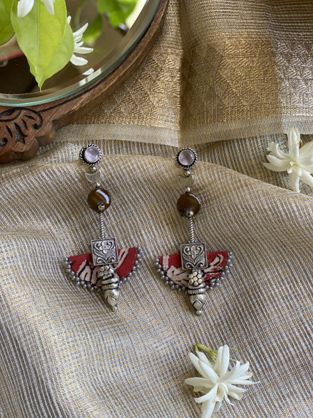 BRASS & FABRIC Handcrafted EARRINGS
