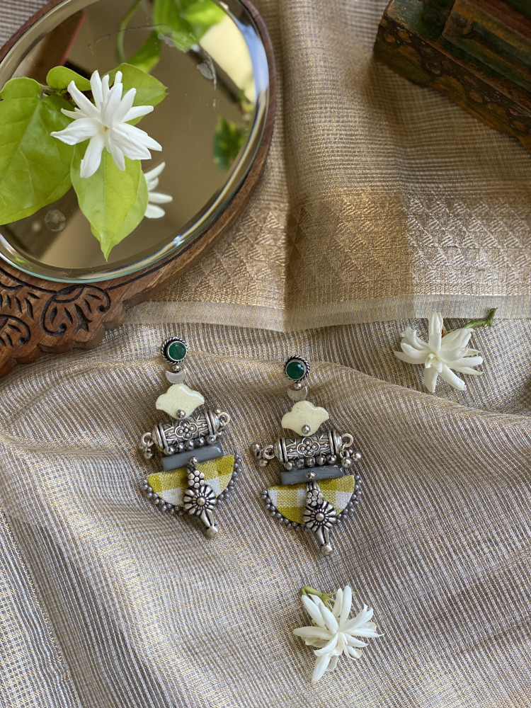 Image of BRASS &amp; FABRIC Handcrafted EARRINGS