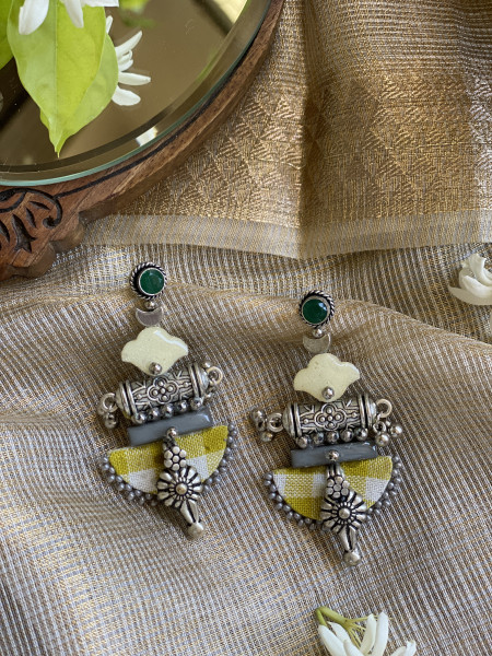 BRASS & FABRIC Handcrafted EARRINGS