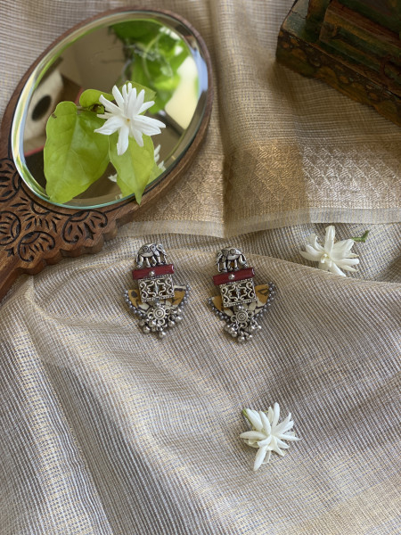 BRASS & FABRIC Handcrafted EARRINGS