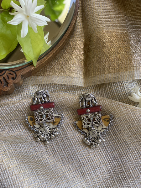 BRASS & FABRIC Handcrafted EARRINGS