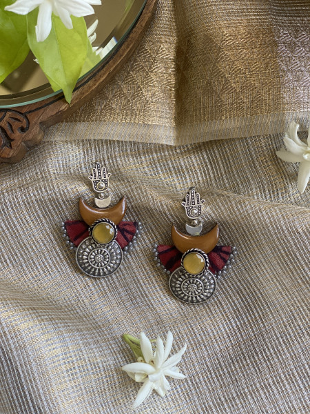 BRASS & FABRIC Handcrafted EARRINGS