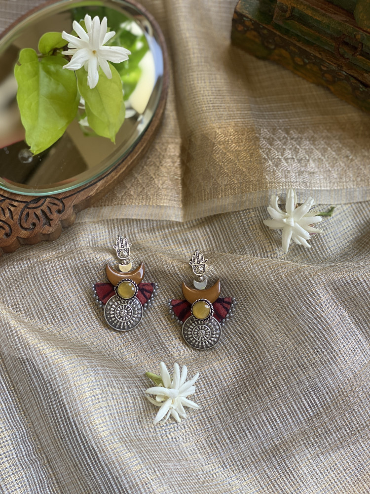 Image of BRASS &amp; FABRIC Handcrafted EARRINGS