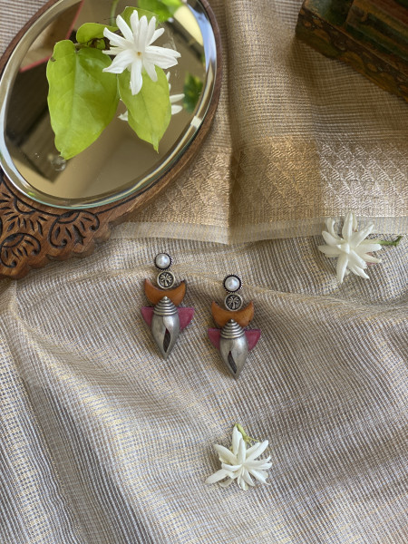 BRASS & FABRIC Handcrafted EARRINGS