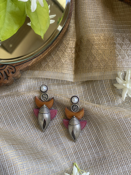 BRASS & FABRIC Handcrafted EARRINGS