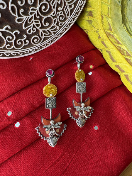 BRASS & FABRIC Handcrafted EARRINGS