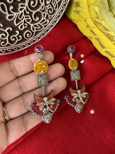 BRASS & FABRIC Handcrafted EARRINGS