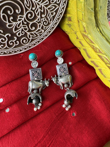 BRASS & FABRIC Handcrafted EARRINGS