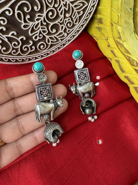 BRASS & FABRIC Handcrafted EARRINGS