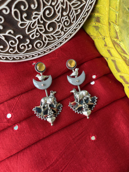 BRASS & FABRIC Handcrafted EARRINGS